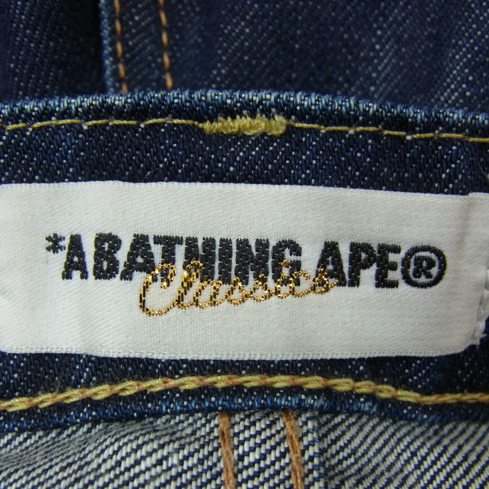 A BATHING APE アベイシングエイプ NIGO期 BAPSTA バックスター 刺繍 インディゴ デニム パンツ インディゴブルー系 XS【中古】