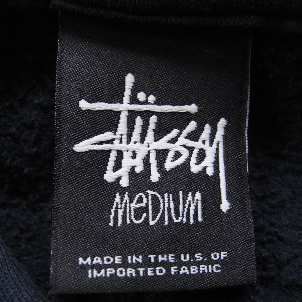 STUSSY ステューシー 【フェイクバスターズ鑑定済】 迷彩 Sロゴ プルオーバー フーディー パーカー ネイビー系 M【中古】