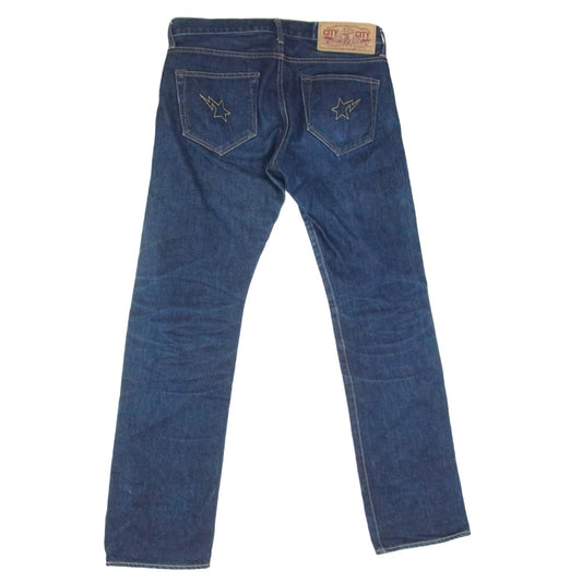 A BATHING APE アベイシングエイプ BAPSTA バックスター 刺繍 インディゴ デニム パンツ インディゴブルー系 XS【中古】