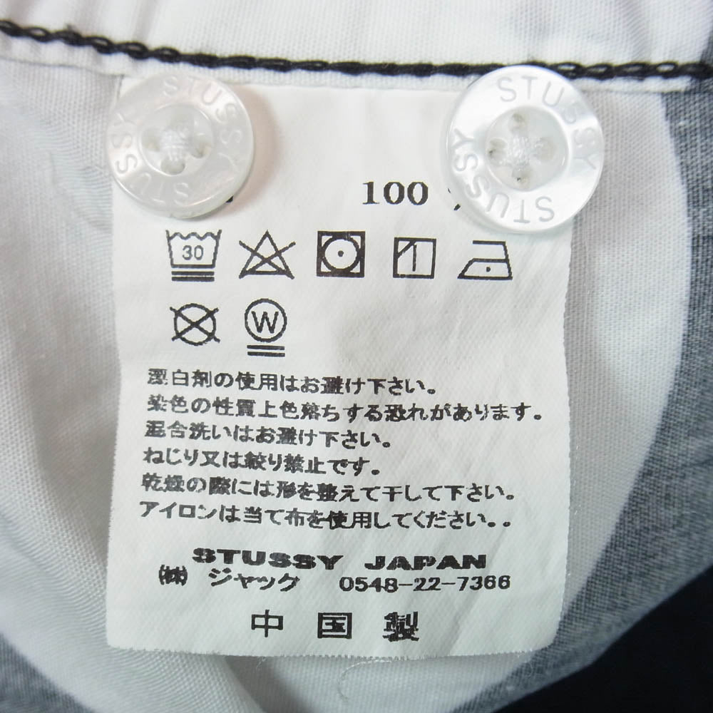 STUSSY ステューシー 水玉 ドット柄 オープンカラー 開襟シャツ ショートスリーブ 半袖 シャツ ブラック系 L【中古】
