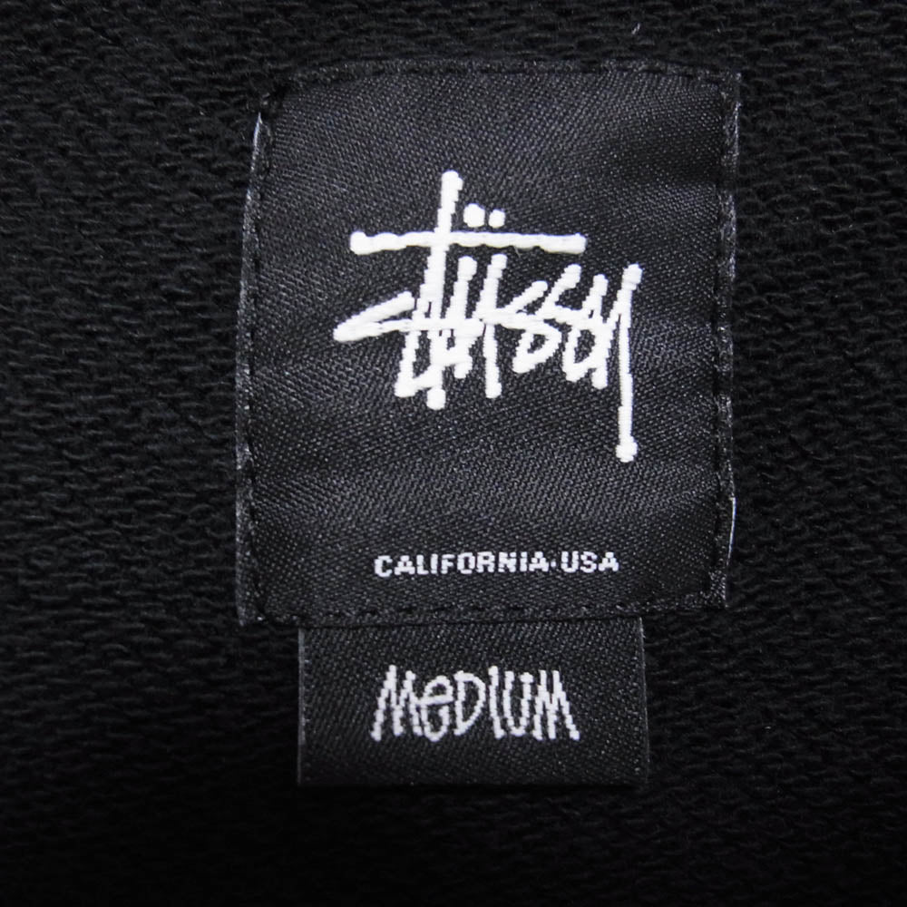 STUSSY ステューシー ストックロゴ 総柄トムトム柄 ジップ アップ フーディー パーカー ブラック系 M【中古】