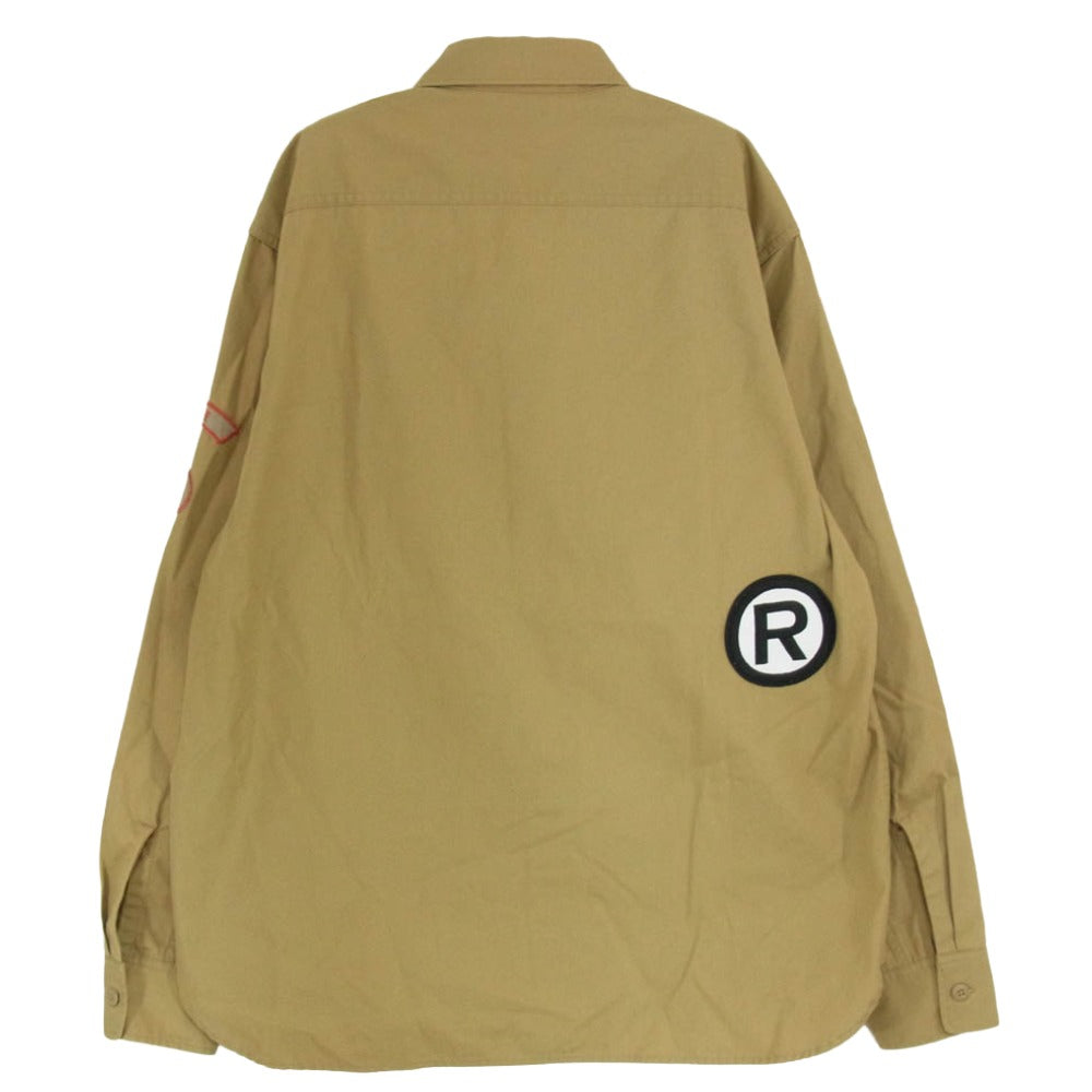 A BATHING APE アベイシングエイプ CLASSIS COLLECTION RELAXED FIT BOYSCOUT SHIRT 復刻 ワッペン付 ボーイスカウト 長袖 シャツ ブラウン系 M【美品】【中古】