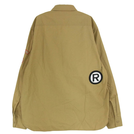 A BATHING APE アベイシングエイプ CLASSIS COLLECTION RELAXED FIT BOYSCOUT SHIRT 復刻 ワッペン付 ボーイスカウト 長袖 シャツ ブラウン系 M【美品】【中古】