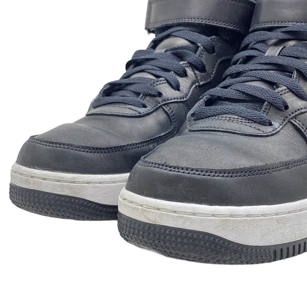 NIKE ナイキ STUSSY ステューシー DJ7840-001 × Stussy Air Force 1 Mid Black 【フェイクバスターズ鑑定済】ステューシー ナイキ エアフォース1 ミッド ブラック ハイカット スニーカー ブラック系 27.5cm【中古】