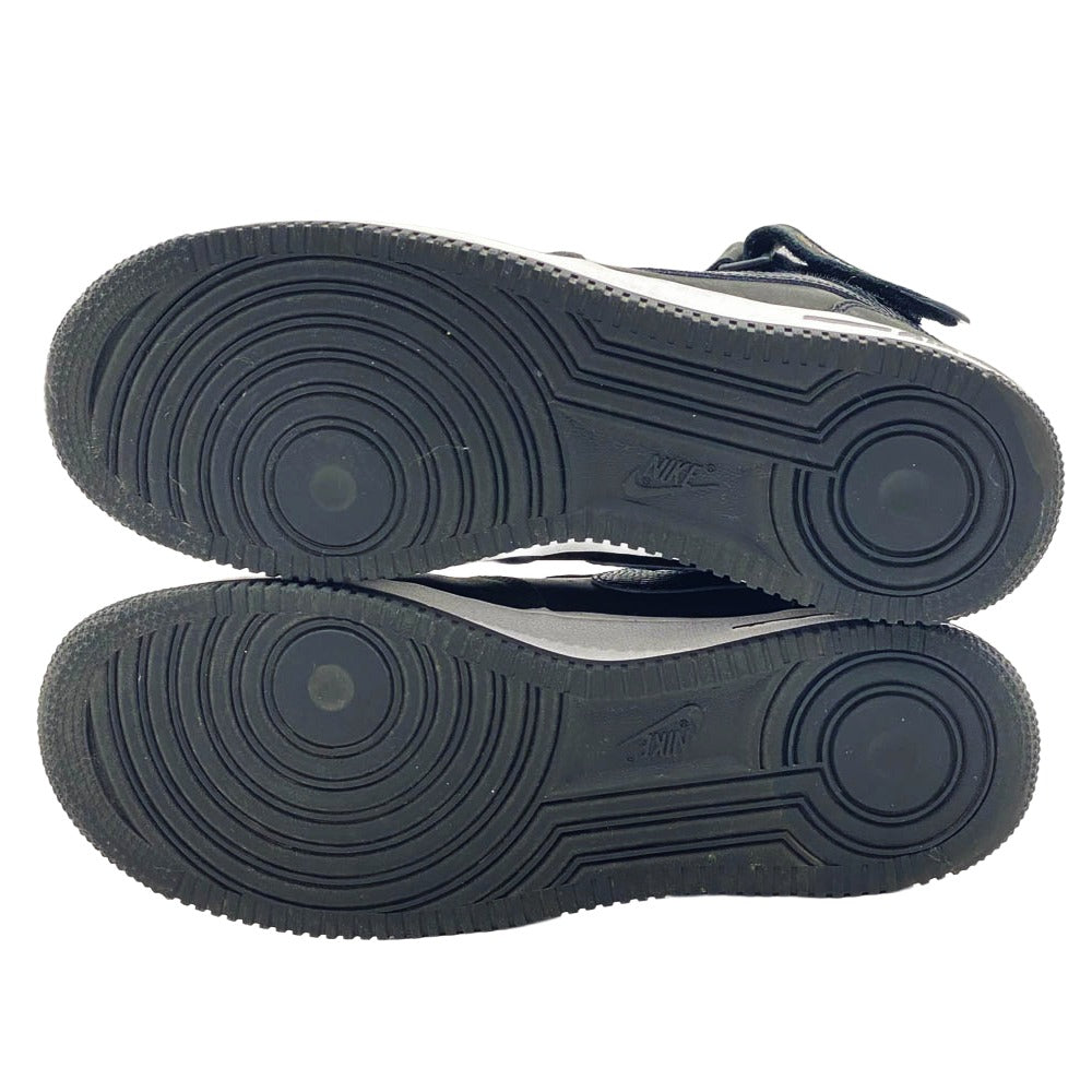 NIKE ナイキ STUSSY ステューシー DJ7840-001 × Stussy Air Force 1 Mid Black 【フェイクバスターズ鑑定済】ステューシー ナイキ エアフォース1 ミッド ブラック ハイカット スニーカー ブラック系 27.5cm【中古】