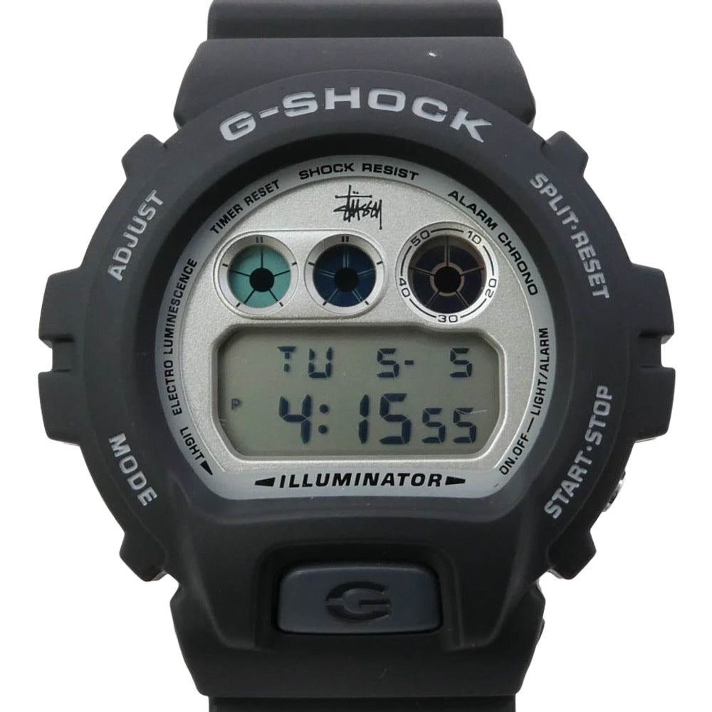 STUSSY ステューシー DW-6900STF-1 × CASIO G-SHOCK 35th ANNIVERSARY カシオ ジーショック 35周年記念 1stタイプ 初代カラー 復刻 ウオッチ 腕時計 ブラック系【美品】【中古】