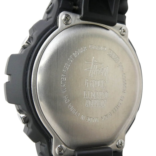 STUSSY ステューシー G-SHOCK ジーショック DW-6900STF-1 × CASIO G-SHOCK 35th ANNIVERSARY カシオ ジーショック 35周年記念 1stタイプ 初代カラー 復刻 ウオッチ 腕時計 ブラック系【美品】【中古】