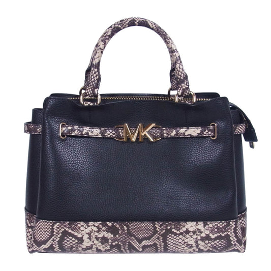 Michael Kors マイケルコース NB-2311 Reed Large Leather Belted Satchel リード ラージ ベルテッドサッチェル ハンドバッグ ブラック系【中古】