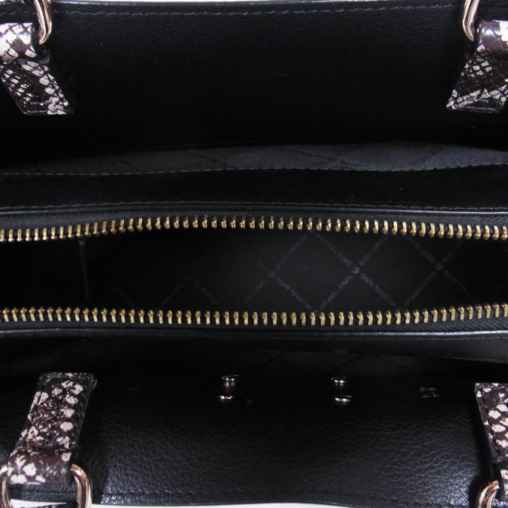 Michael Kors マイケルコース NB-2311 Reed Large Leather Belted Satchel リード ラージ ベルテッドサッチェル ハンドバッグ ブラック系【中古】