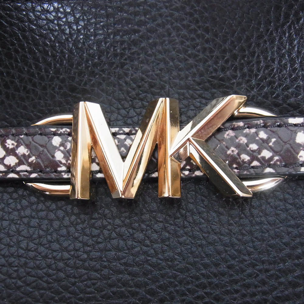 Michael Kors マイケルコース NB-2311 Reed Large Leather Belted Satchel リード ラージ ベルテッドサッチェル ハンドバッグ ブラック系【中古】