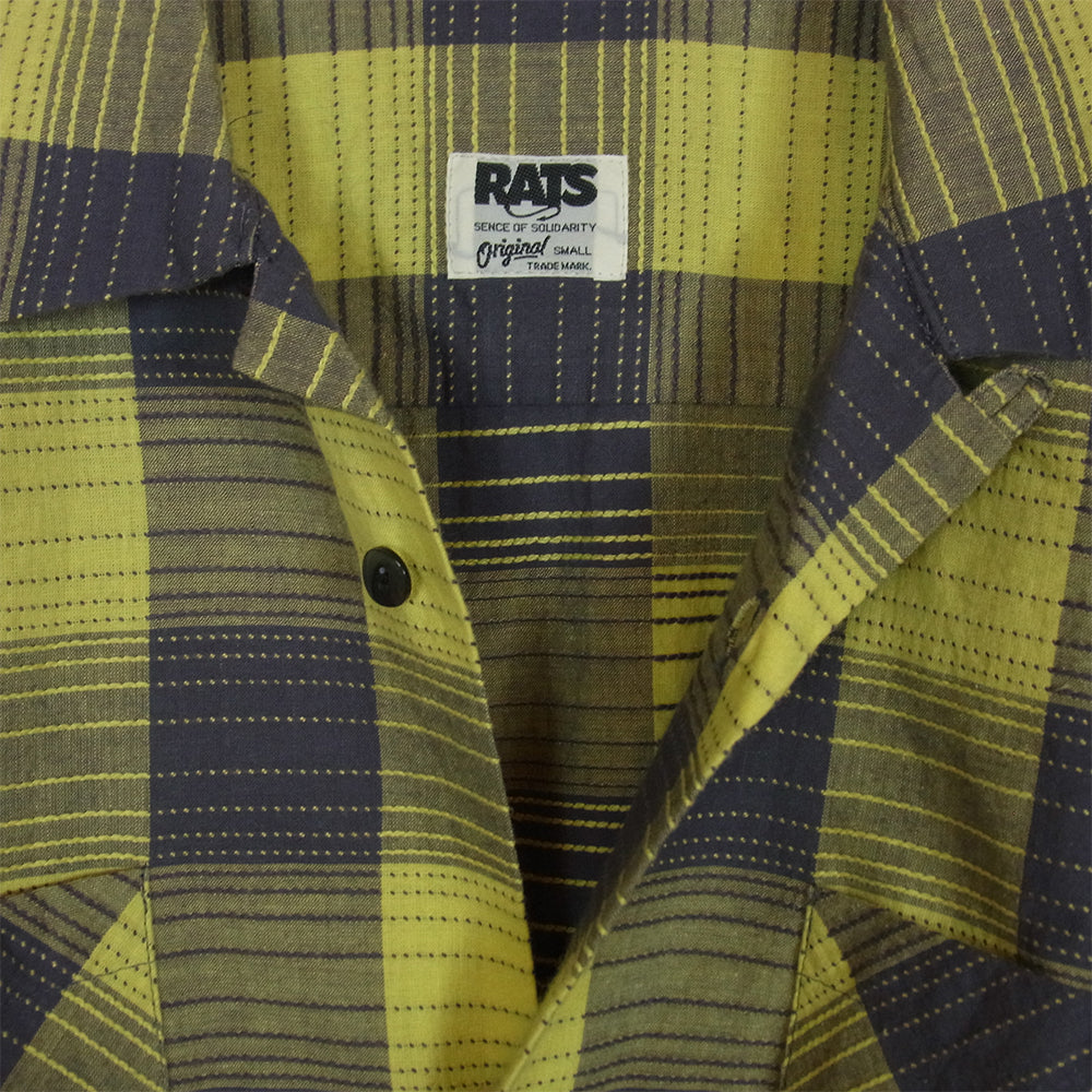 RATS ラッツ 15SS 15RS-0605 CHECK S/S SHIRTS オープンカラー ブロック チェック 半袖シャツ イエロー系 S【中古】