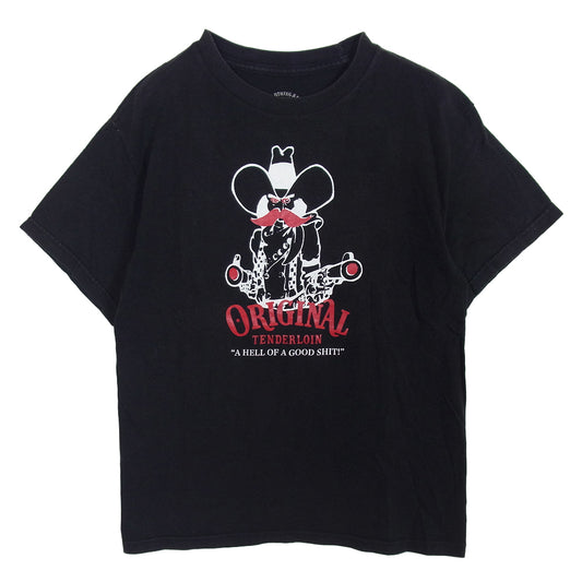 TENDERLOIN テンダーロイン T-TEE a hell of a good shit プリント Tシャツ ブラック系 S【中古】