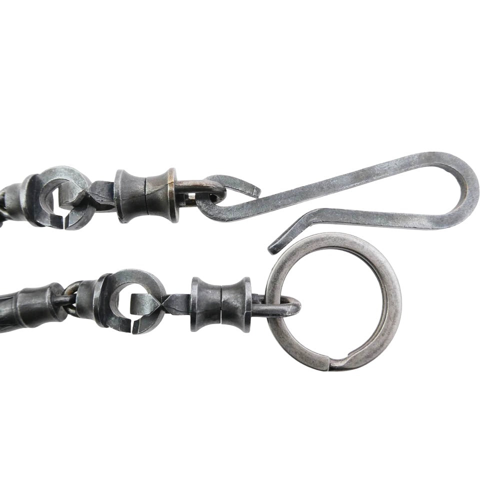 ISAMUKATAYAMA BACKLASH イサムカタヤマバックラッシュ GILD BRASS 408-02 レザーコンビ ウォレット チェーン ブラック系【中古】