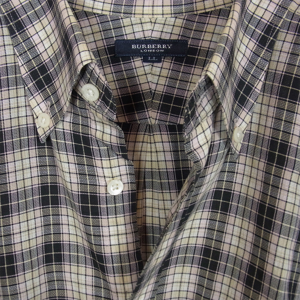 BURBERRY バーバリー ボタンダウン 長袖 チェック シャツ マルチカラー系 LL【中古】