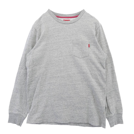Supreme シュプリーム L/S Pocket Tee ロングスリーブ 長袖 ポケット Tシャツ カットソー ロンT グレー系 M【中古】