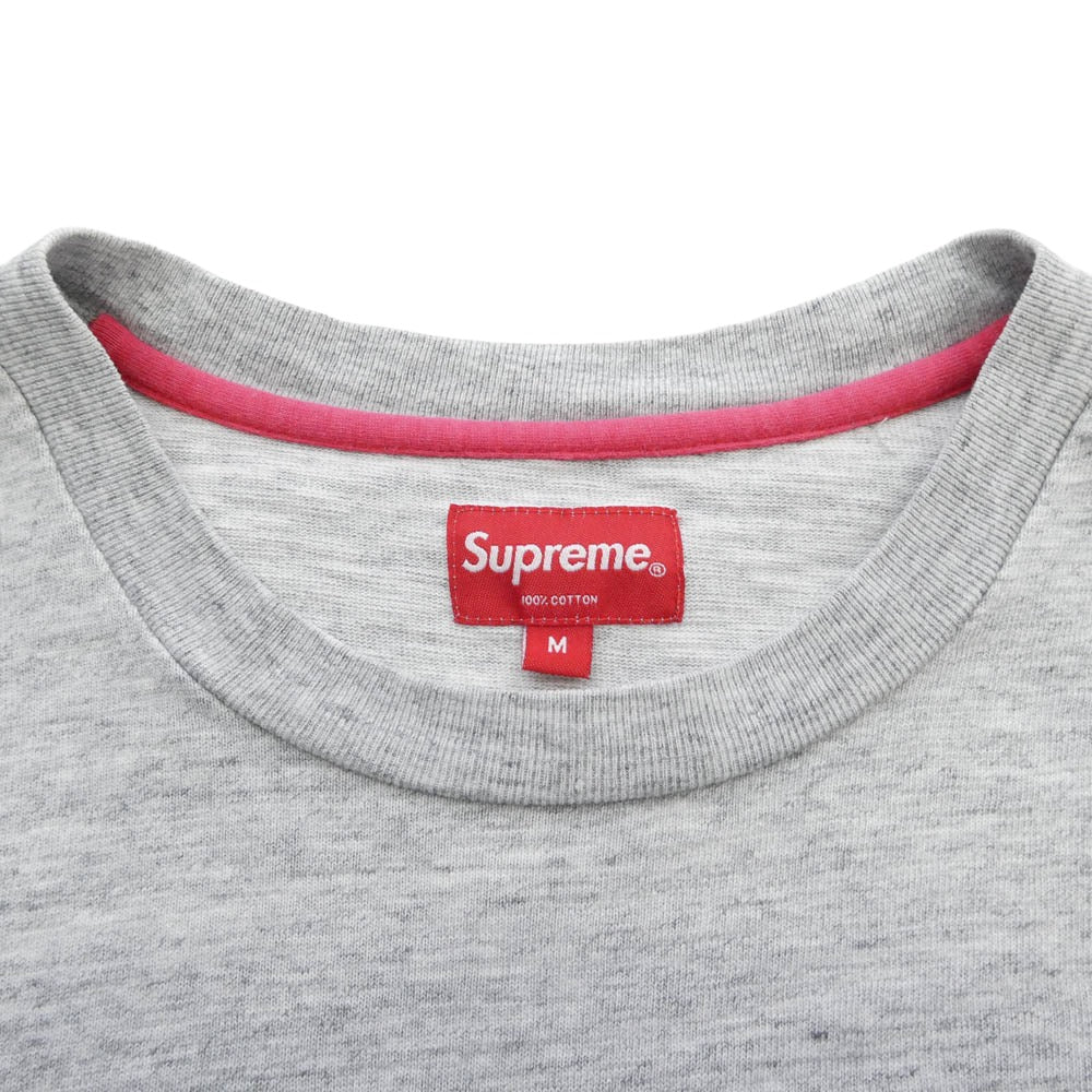 Supreme シュプリーム L/S Pocket Tee ロングスリーブ 長袖 ポケット Tシャツ カットソー ロンT グレー系 M【中古】