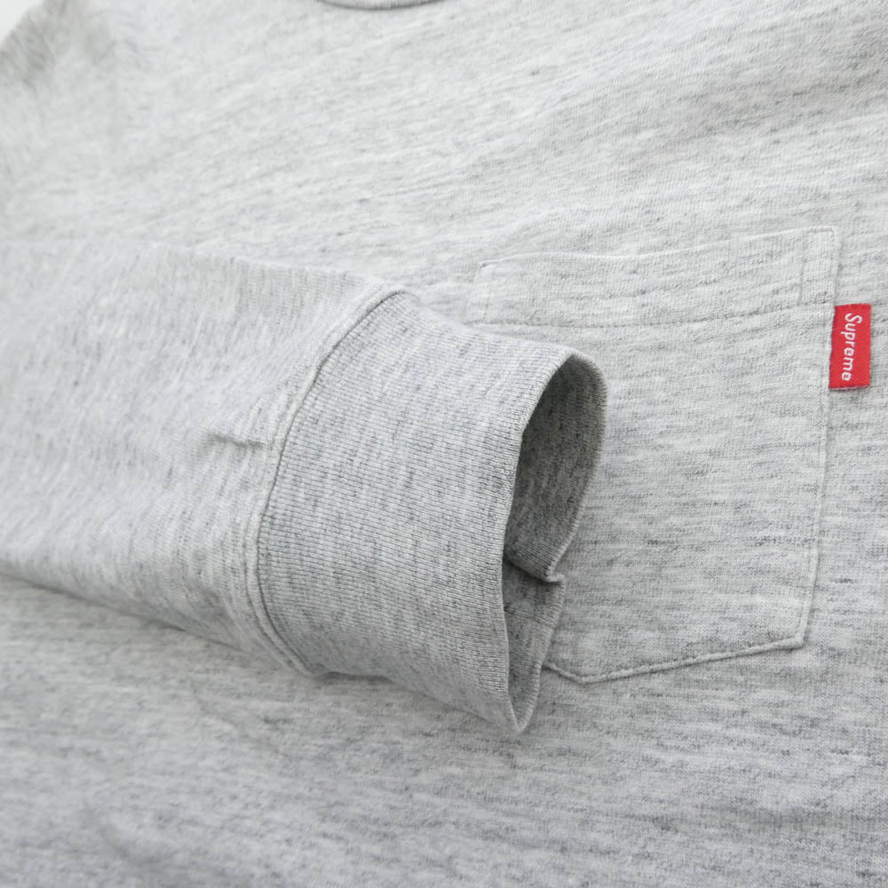 Supreme シュプリーム L/S Pocket Tee ロングスリーブ 長袖 ポケット Tシャツ カットソー ロンT グレー系 M【中古】