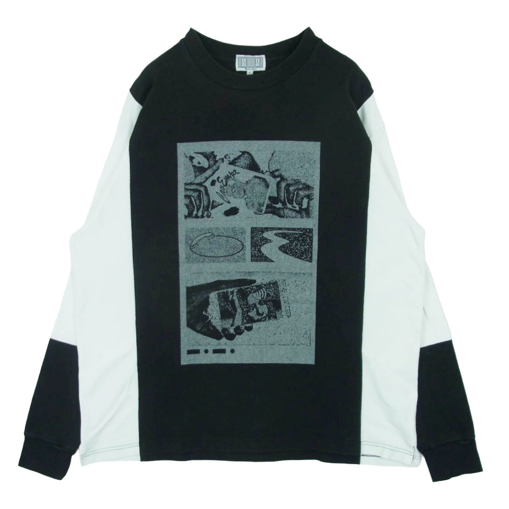 シーイー ドッキング 再構築 ロングスリーブ 長袖 ヘビーウェイト カットソー Tシャツ ブラック系 ホワイト系 L【中古】
