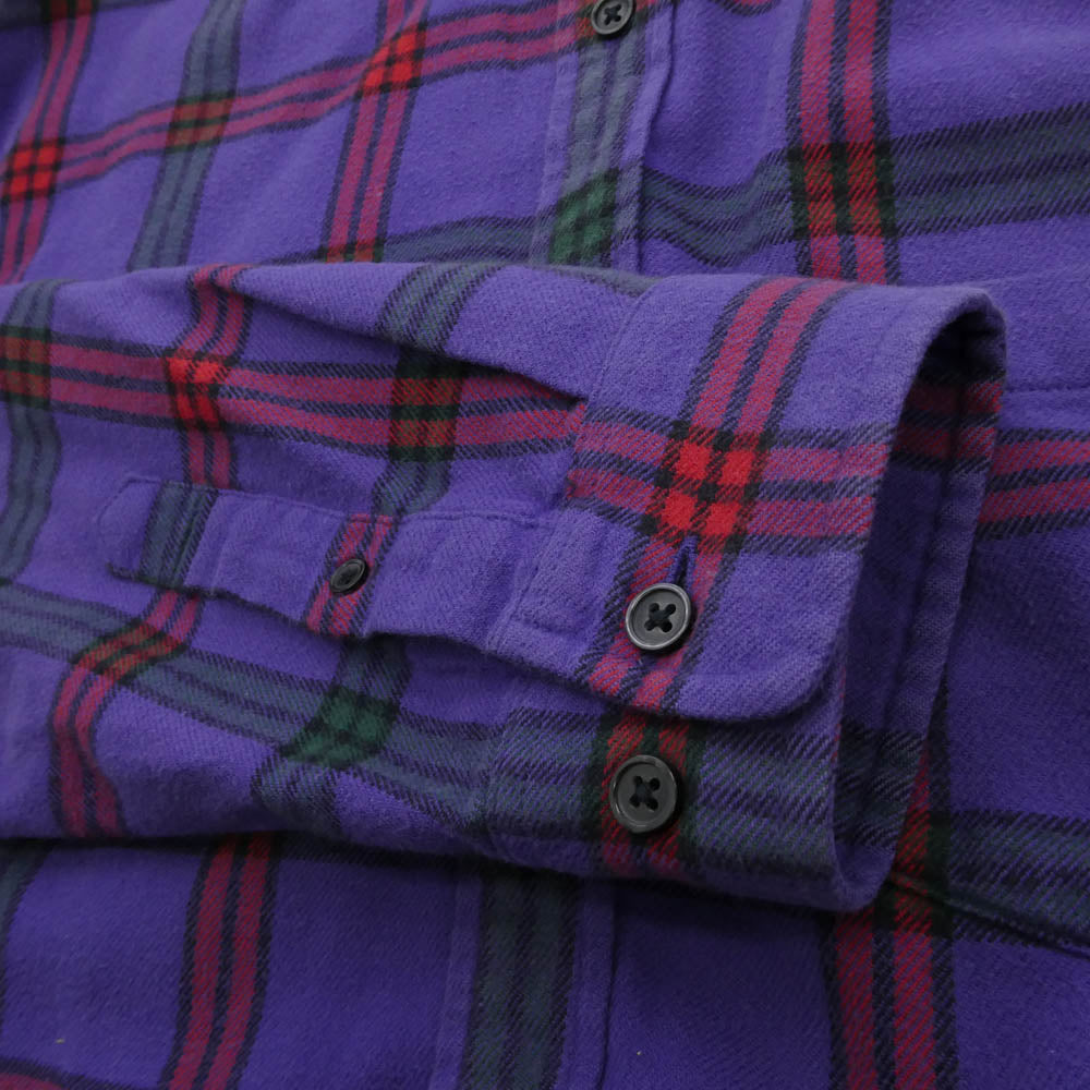 Supreme シュプリーム 19AW Tartan Flannel Shirt タータン フランネル チェック シャツ パープル系 L【中古】