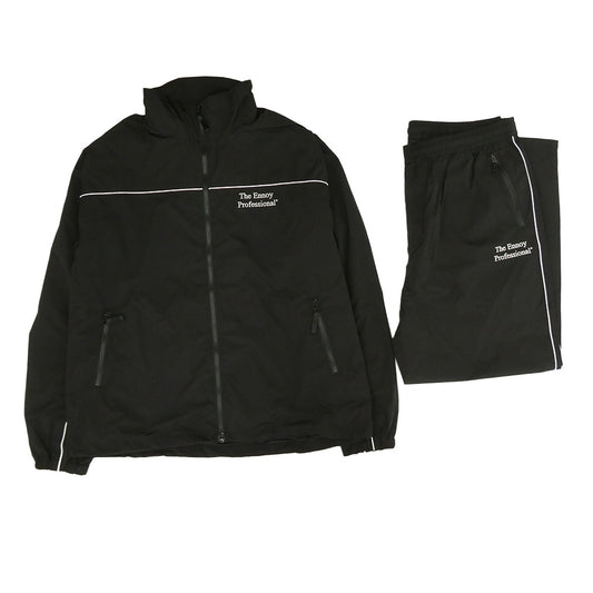 The Ennoy Professional ザ エンノイ プロフェッショナル 26SS SS26BRENJK01LP/SS26BRENPT01LP スタイリスト私物 Piping Nylon Track Suit パイピングナイロン トラックスーツ ジャケット パンツ セットアップ ブラック系 XXL【新古品】【未使用】【中古】