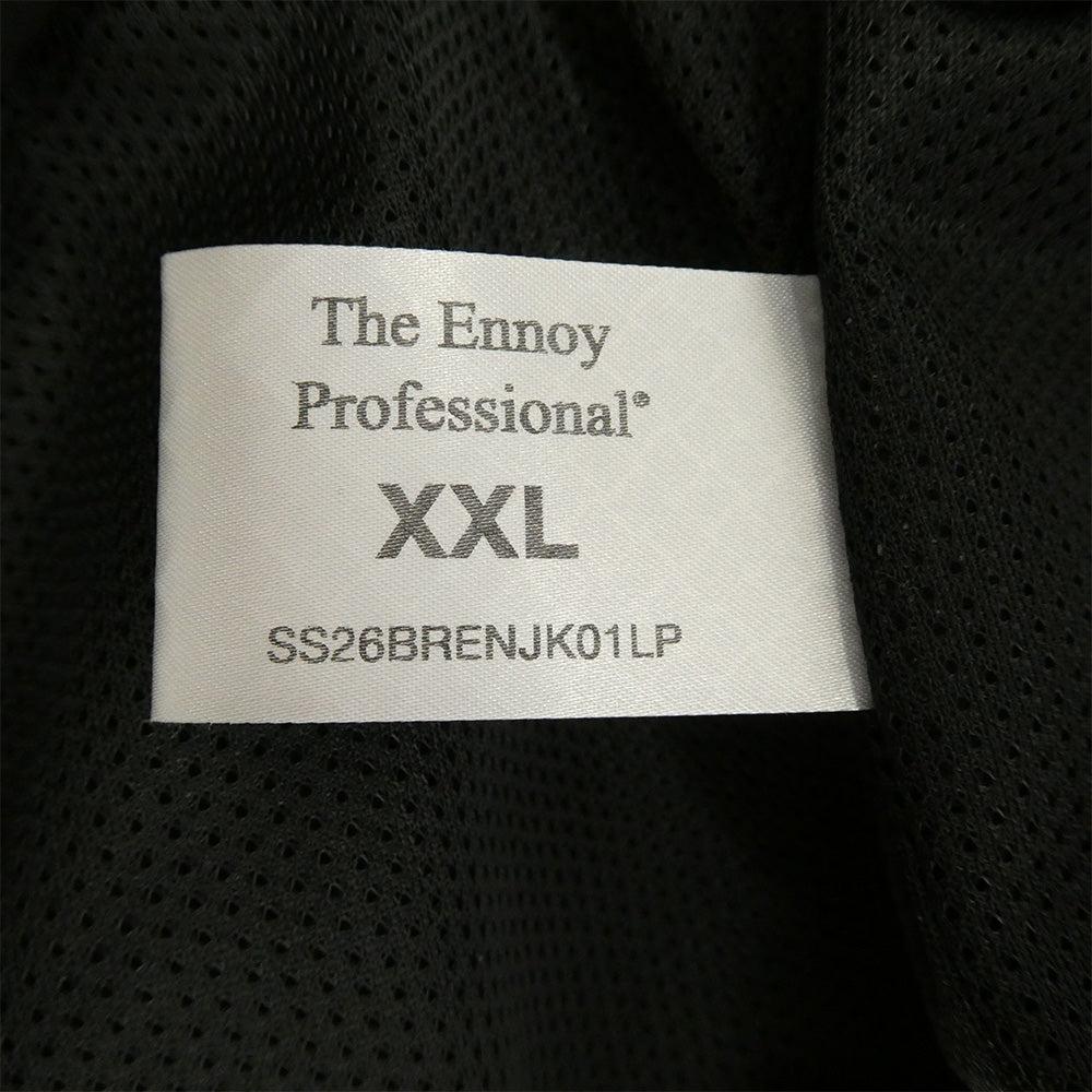 The Ennoy Professional ザ エンノイ プロフェッショナル 26SS SS26BRENJK01LP/SS26BRENPT01LP スタイリスト私物 Piping Nylon Track Suit パイピングナイロン トラックスーツ ジャケット パンツ セットアップ ブラック系 XXL【新古品】【未使用】【中古】