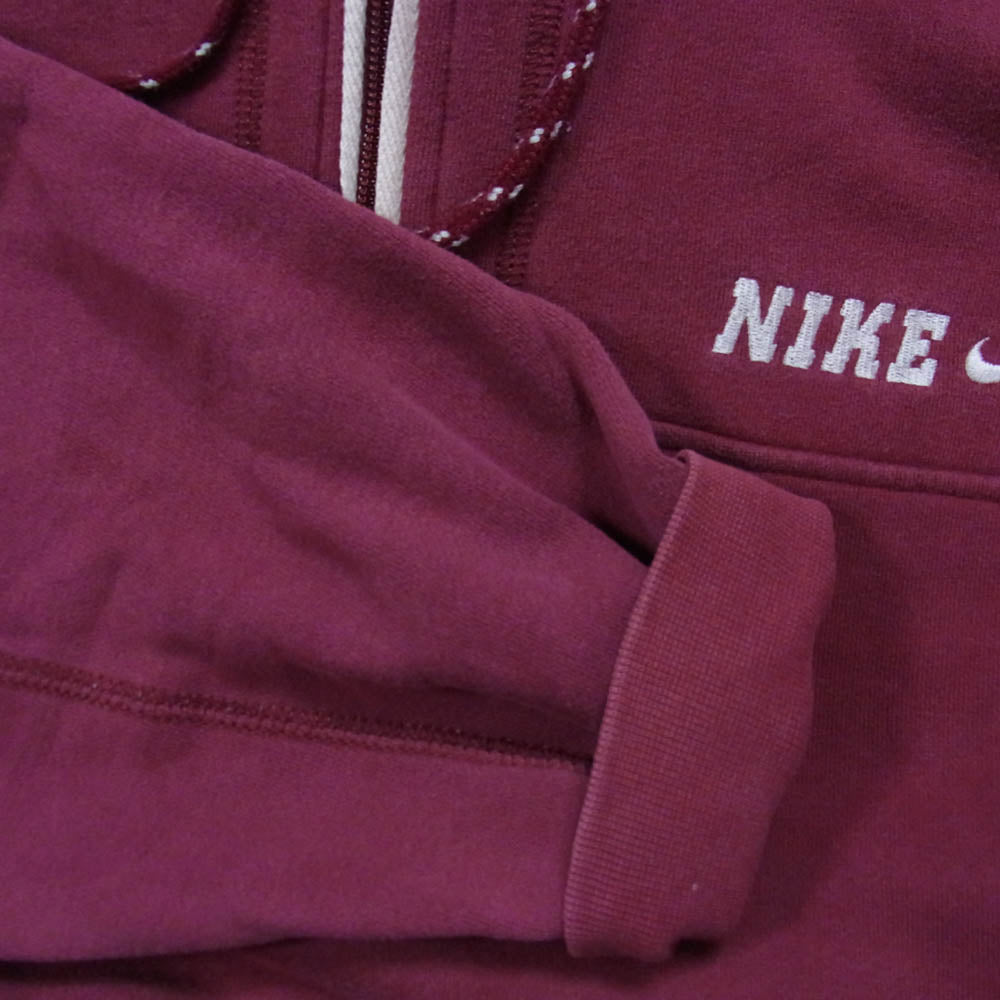 NIKE ナイキ 銀タグ ハーフジップ プルオーバー パーカー スウェット エンジ系 L【中古】