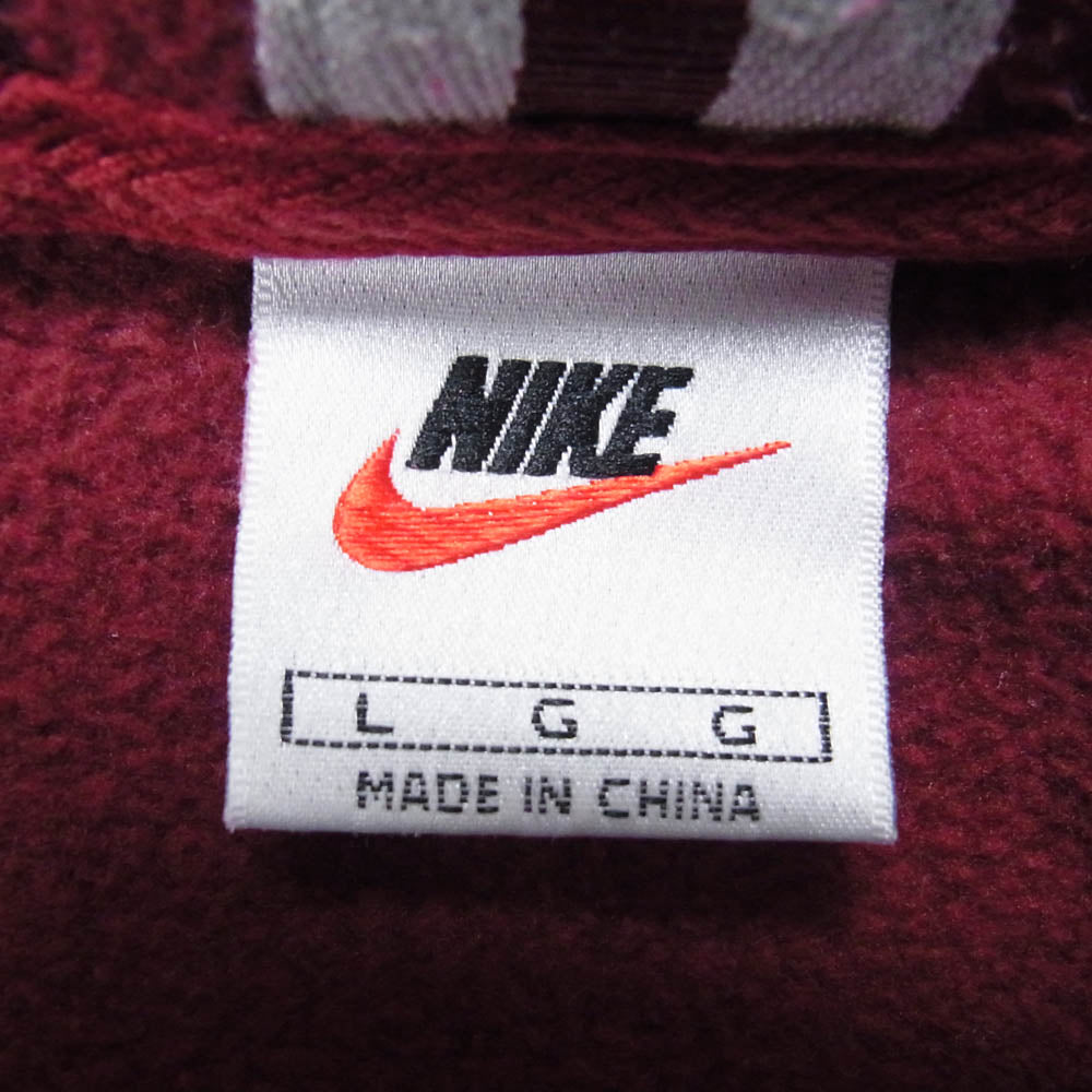NIKE ナイキ 銀タグ ハーフジップ プルオーバー パーカー スウェット エンジ系 L【中古】