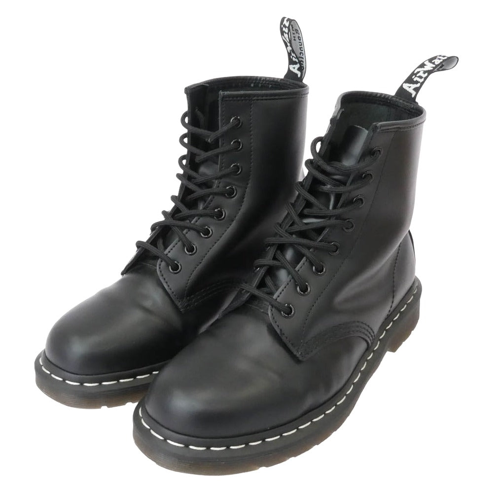 Dr.Martens ドクターマーチン 1460 WS 24758001 WHITE WELT STITCH BLACK SMOOTH 8ホール ホワイトステッチ レザー ブーツ ブラック系 9【中古】