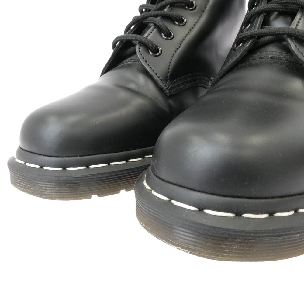 Dr.Martens ドクターマーチン 1460 WS 24758001 WHITE WELT STITCH BLACK SMOOTH 8ホール ホワイトステッチ レザー ブーツ ブラック系 9【中古】