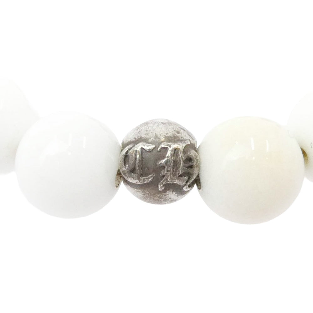 CHROME HEARTS クロムハーツ（原本無） 8mm BEAD ビーズ ブレスレット ホワイト系 シルバー系【中古】