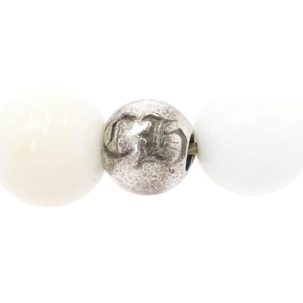 CHROME HEARTS クロムハーツ（原本無） 8mm BEAD ビーズ ブレスレット ホワイト系 シルバー系【中古】