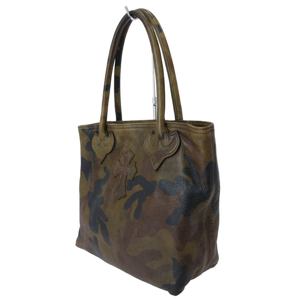 CHROME HEARTS クロムハーツ（原本無） FS TOTE FSトート クロスパッチ付き レザートートバッグ カモフラ カモフラージュ系【中古】
