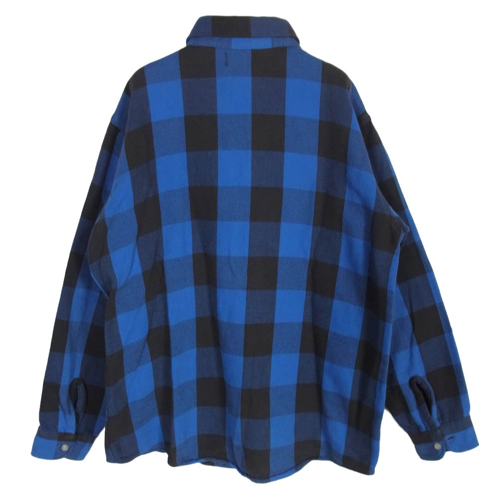OSHKOSH オシュコシュ 80s 90s USA製 コットン チェック 長袖 ネルシャツ ブルー系 表記無し【中古】