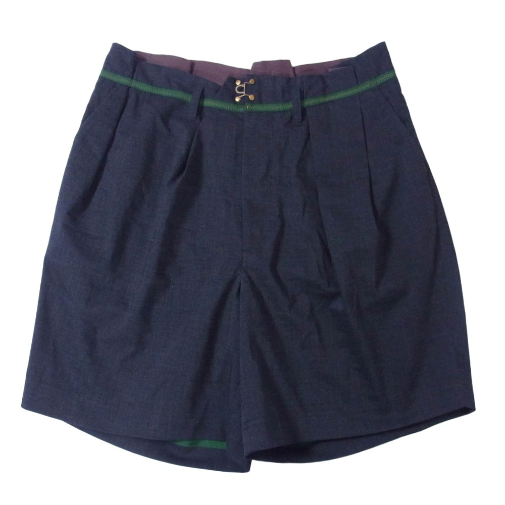 kolor カラー 23SS 23SCM-P02101 タック ショーツ ショートパンツ ダークネイビー系 2【中古】