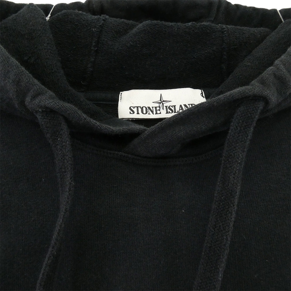 STONE ISLAND ストーンアイランド 741563860 袖ロゴパッチ ワッペン ジップポケット フーディー パーカー ブラック系 XL【中古】