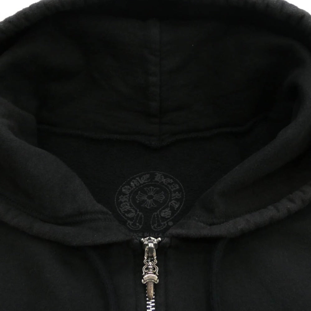 CHROME HEARTS クロムハーツ（原本無） MALIBU SWTSHRT PLVR マリブ限定 バックホースシュープリント ジップ パーカー ブラック系 XL【中古】