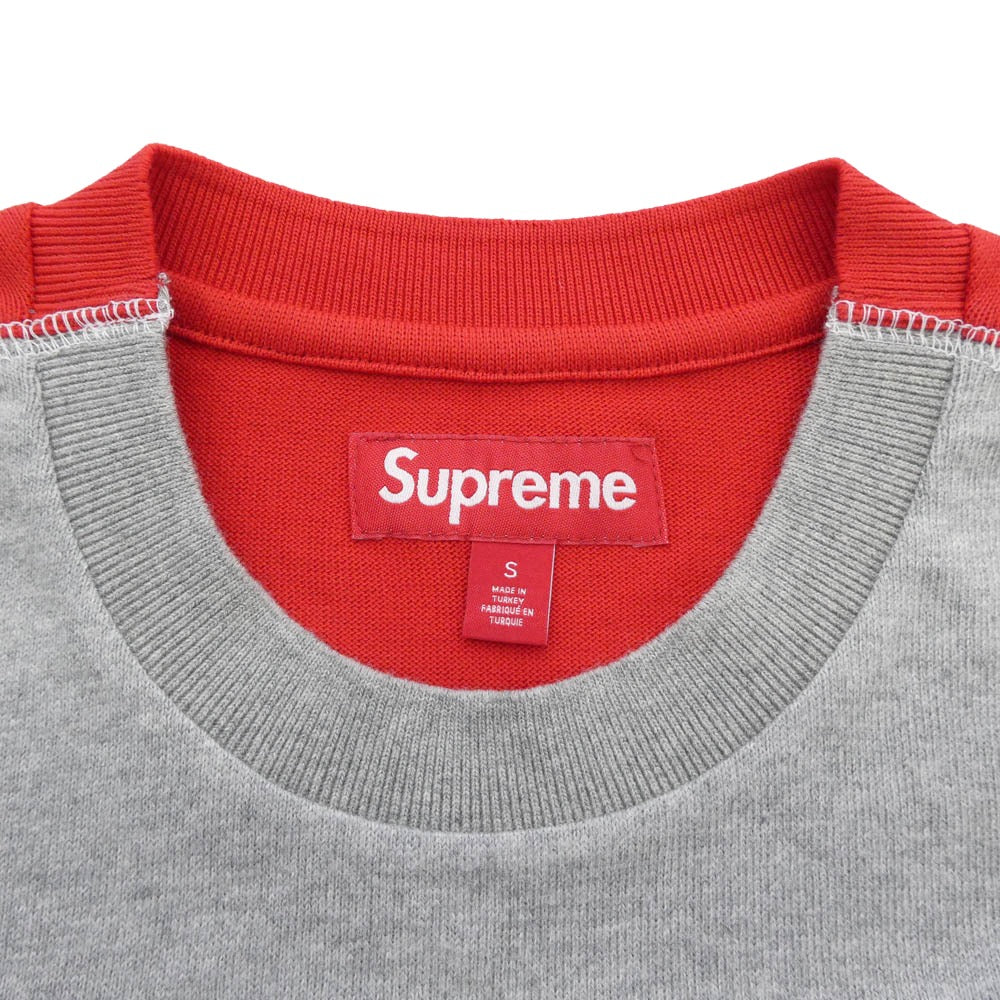 Supreme シュプリーム Split L/S Football Top スプリット フットボール トップ スウェット 長袖 Tシャツ グレー系 S【極上美品】【中古】