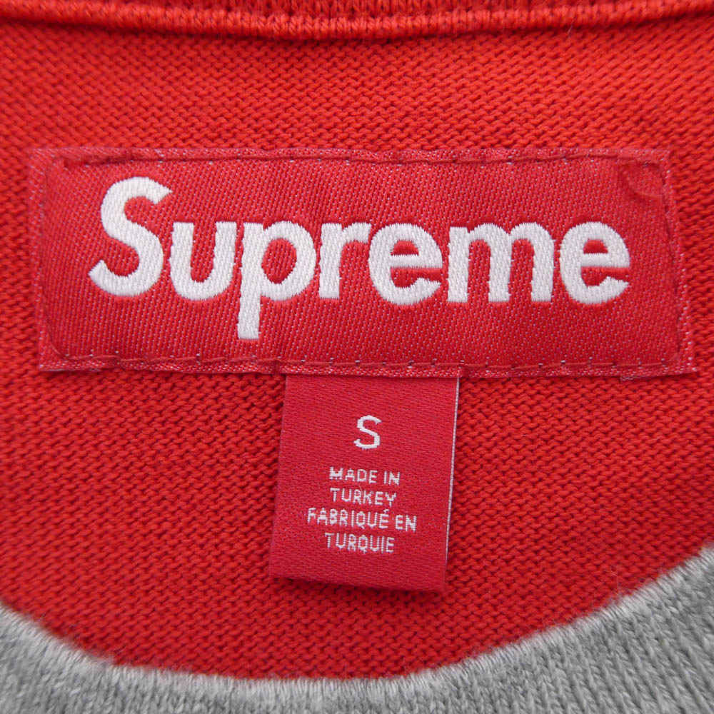 Supreme シュプリーム Split L/S Football Top スプリット フットボール トップ スウェット 長袖 Tシャツ グレー系 S【極上美品】【中古】