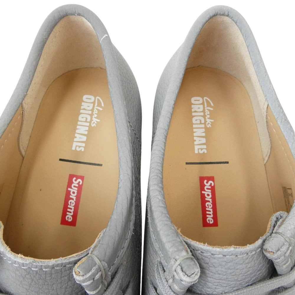 Supreme シュプリーム 25SS Clarks クラークス Reflective Wallabee Silver ワラビー シューズ グレー系 25.5cm【極上美品】【中古】