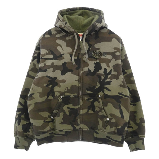 Supreme シュプリーム 25AW True Religion Zip Up Hooded Sweatshirt Woodland Camo トゥルーレリジョン ジップアップ カモ フーデッド スウェット パーカー カーキ系 M【中古】