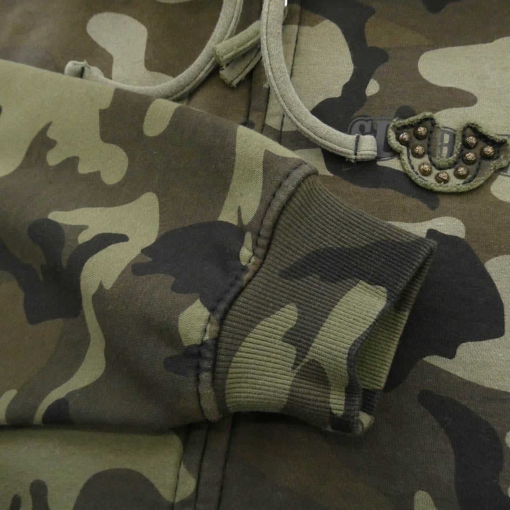 Supreme シュプリーム 25AW True Religion Zip Up Hooded Sweatshirt Woodland Camo トゥルーレリジョン ジップアップ カモ フーデッド スウェット パーカー カーキ系 M【中古】