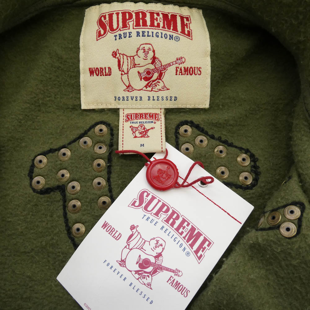 Supreme シュプリーム 25AW True Religion Zip Up Hooded Sweatshirt Woodland Camo トゥルーレリジョン ジップアップ カモ フーデッド スウェット パーカー カーキ系 M【中古】