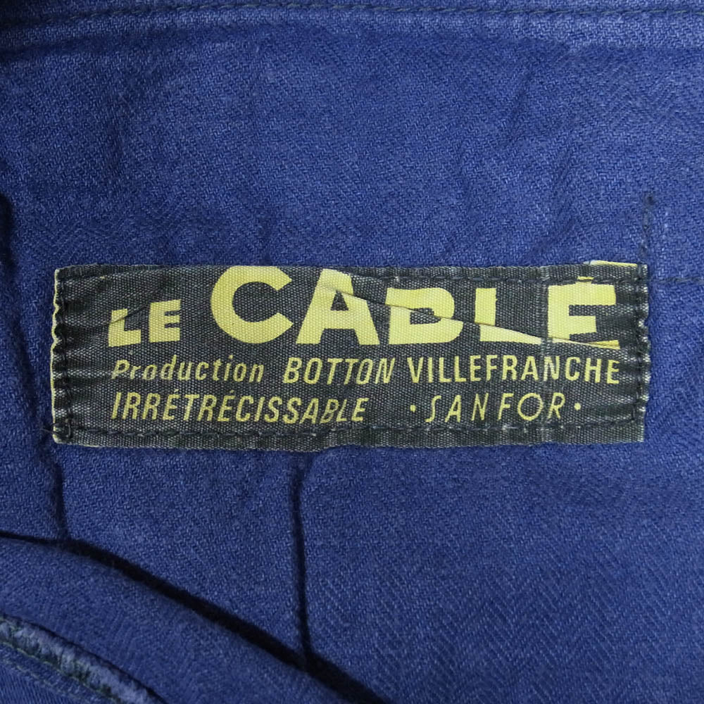 ユーロヴィンテージ Le Cable VINTAGE フロント ホック フレンチ ユーロ コットンツイル ワーク パンツ ネイビー系 表記無し【中古】