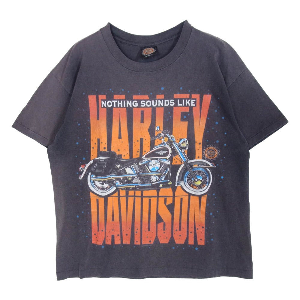 HARLEY DAVIDSON ハーレーダビッドソン VINTAGE ヴィンテージ 90S 半袖 Tシャツ チャコール系 L【中古】