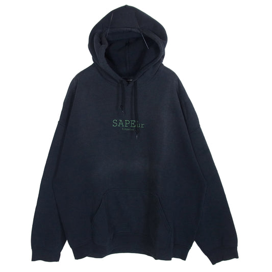 SAPEUR サプール 迷彩 カモフラ柄 ロッドマン バックプリント スウェットシャツ パーカー フーディ フェード XXL ブラック系 XXL【中古】