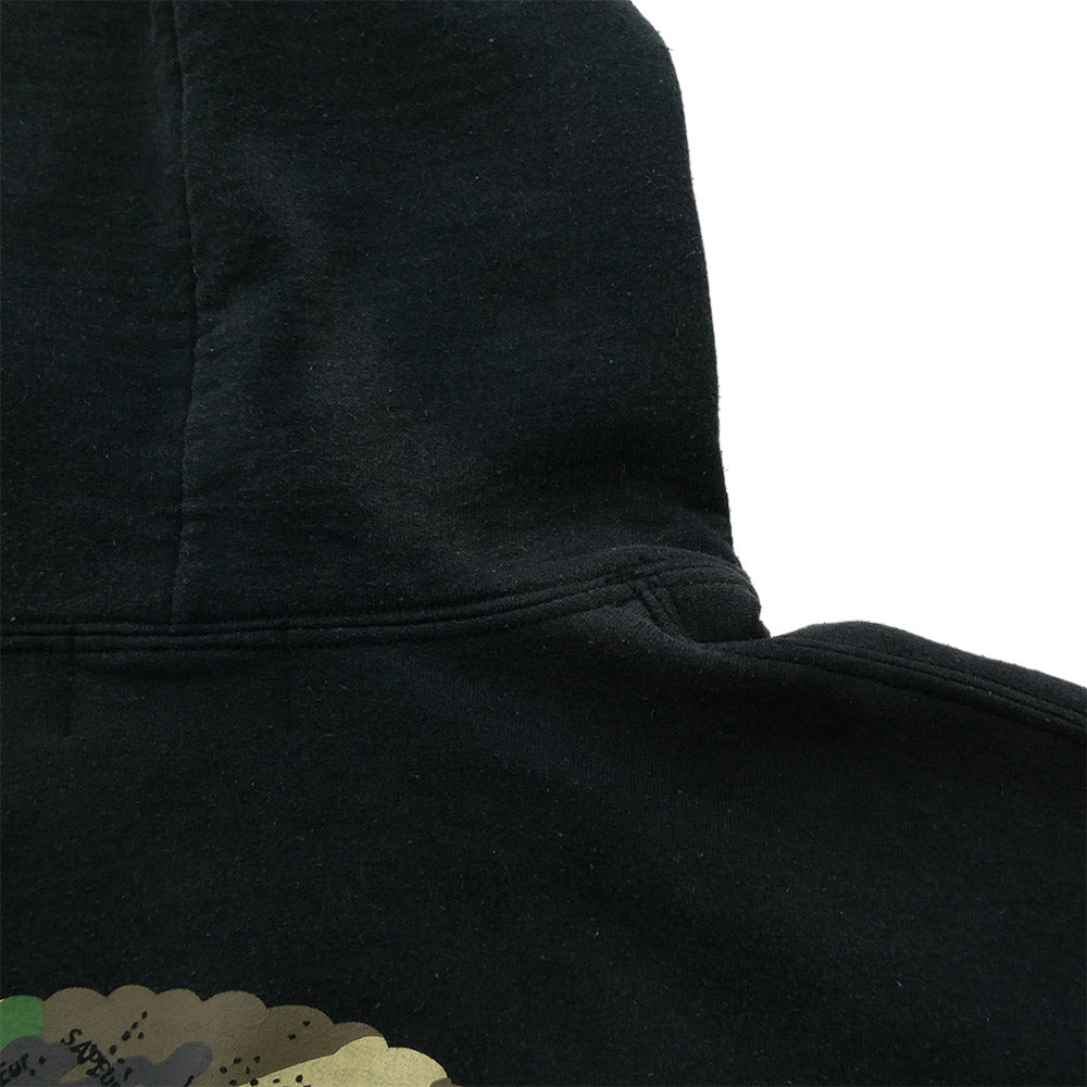 SAPEUR サプール 迷彩 カモフラ柄 ロッドマン バックプリント スウェットシャツ パーカー フーディ フェード XXL ブラック系 XXL【中古】