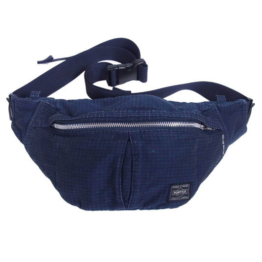 PORTER ポーター BLUE BLUE ブルーブルー リップストップ ウエストバッグ ボディバッグ ネイビー系【中古】