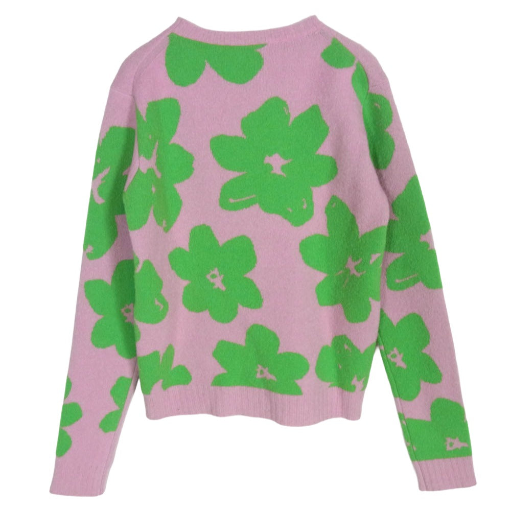 JIL SANDER ジルサンダー 24SS J52GP0022 ウール混 フラワー 総柄 ニット セーター ピンク系 34【中古】