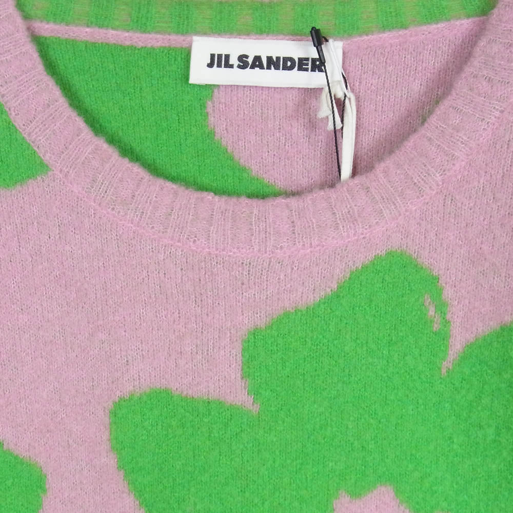 JIL SANDER ジルサンダー 24SS J52GP0022 ウール混 フラワー 総柄 ニット セーター ピンク系 34【中古】