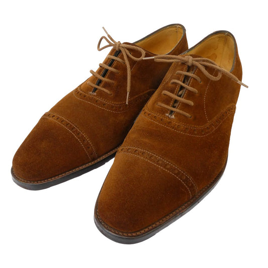 John Lobb ジョンロブ AVON エイボン パンチドキャップトゥ スエード ビジネス シューズ ブラウン系 7.5【中古】